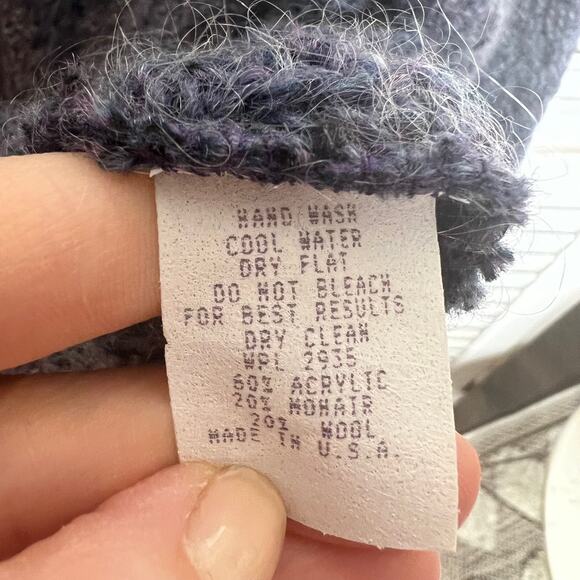ALPS APPAREL VINTAGE M Mohair Wool Knit Button Front Sweater Cardigan Gray 90s - Picture 10 of 13
